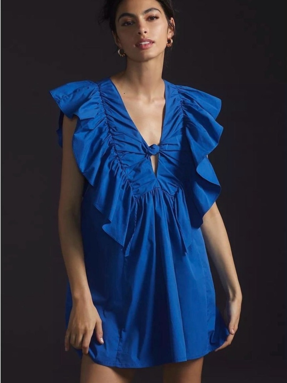 anthropologie blue mini dress